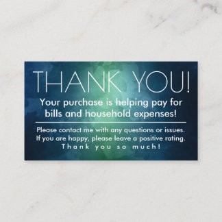 Merci Carte de visite du magasin des vendeurs en l
