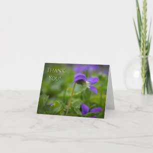 “Merci !” Carte de vœux pliée avec note de violett