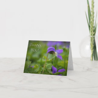 “Merci !” Carte de vœux pliée avec note de violett