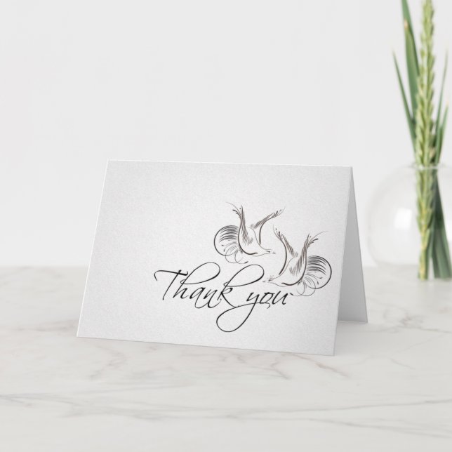 merci carte de voeux vintage d'inséparables (Devant)