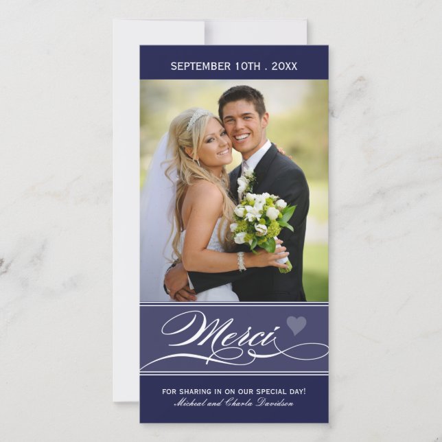 Merci - Carte Foto (4x8) Dankeskarte (Vorderseite)