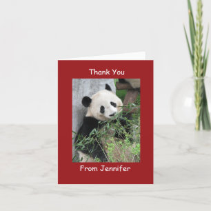 Merci Carte Note, Panda Géant, Personnalisé Rouge
