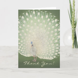 Merci   Carte Peacock Art Vintage japonais