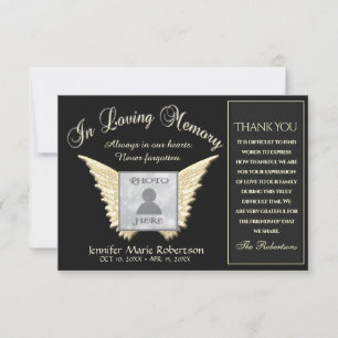 Merci Carte photo avec Angel Wings