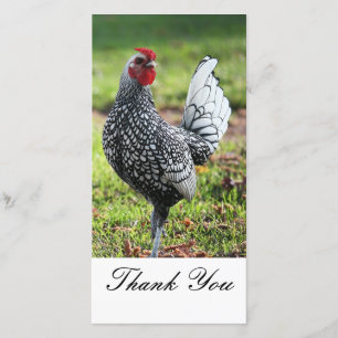 Merci, carte photo de coq