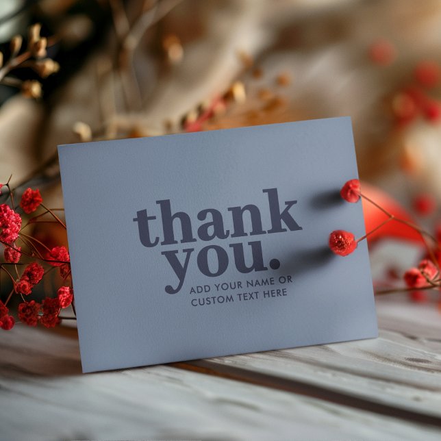 Merci Carte Plate | Minimal Bleu et Marine  (Créateur téléchargé)