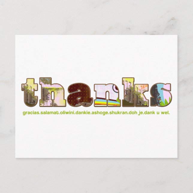 merci carte postale - multilingue (Devant)
