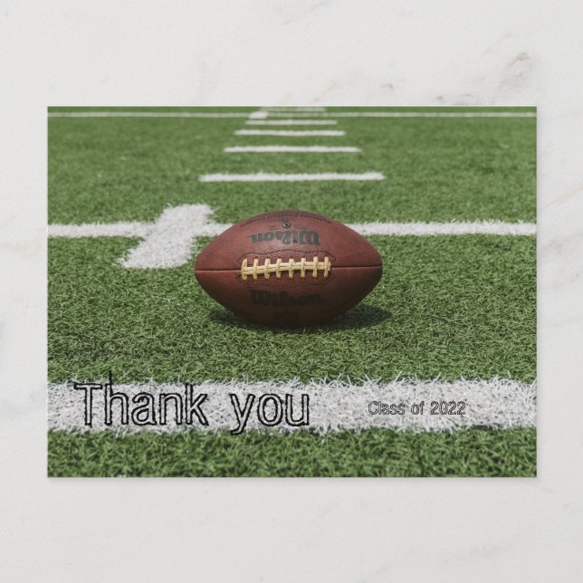 Merci carte postale rugby balle sport classe de l' (Devant)