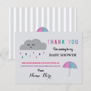 Merci Cartes Baby shower Cloud Sprinkle Girl