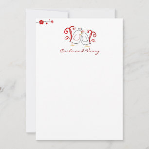 Merci Cartes de notes Inséparables & Blossoms