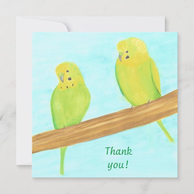 Merci, cartes de perruches Love Birds (Devant)