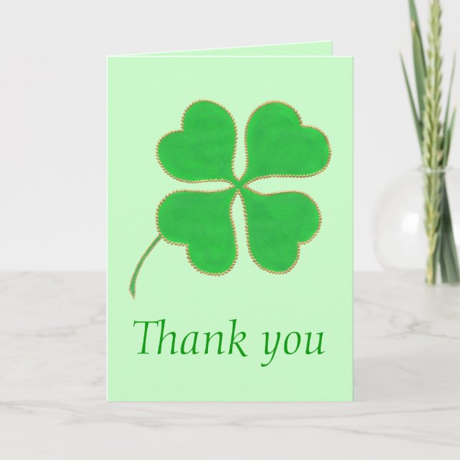 Merci, Cartes de remerciement de mariage Green Sha (Devant)