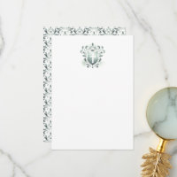 Merci Cartes Sage Green Crest & Cross