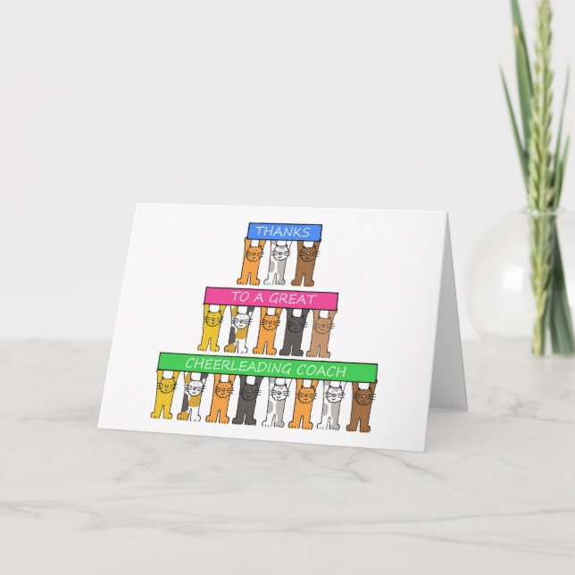 Merci Chats caricaturaux Cheerled Coach (Devant)