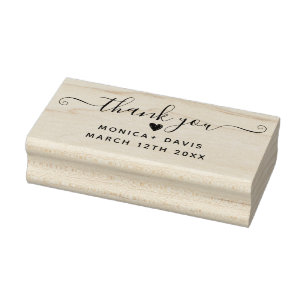 Merci chic mariage simple tampon caoutchouc