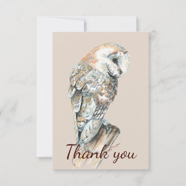 Merci Chouette Oiseaux et art animal (Devant)