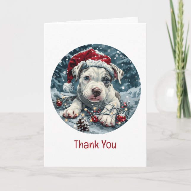 Merci Christmas Pit Bull Père Noël Puppy (Devant)