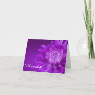 Merci chrysanthème violet carte d'art de fleurs