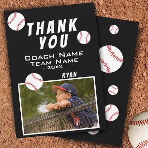 Merci Coach Baseball Carte photo noir