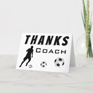 Merci Coach Soccer Player Carte de remerciements