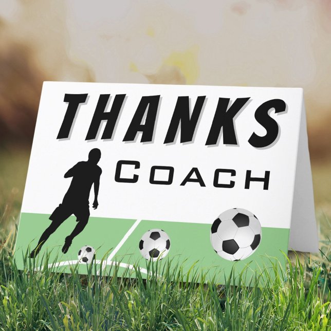 Merci Coach Soccer Player Carte de remerciements (Créateur téléchargé)