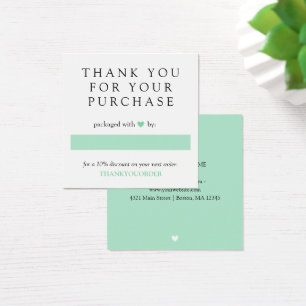Merci Coeur Vert Mint Pour Commande