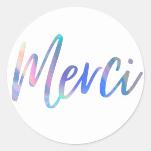 Merci Colors Elegant Vielen Dank Runder Aufkleber