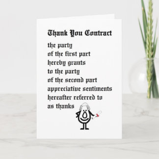 Merci Contract - un drôle de poème de remerciement