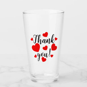 Merci Coupe en verre Cœurs Rouges