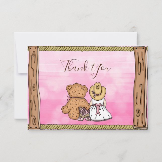 Merci | Cowgirl Baby shower à thème (Devant)