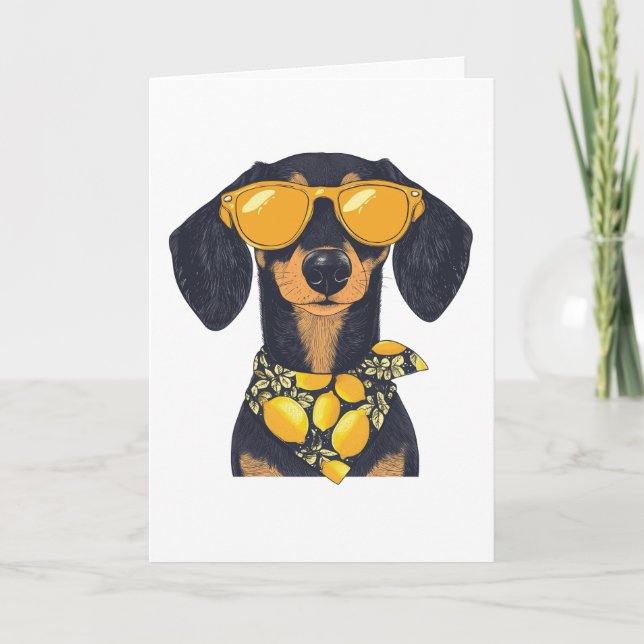 Merci Dachshund Chien Lunettes de soleil Citron (Devant)