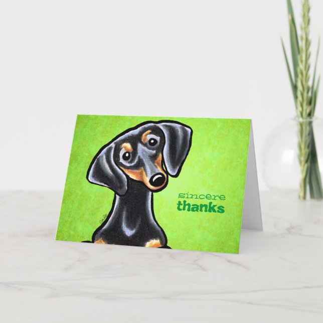 Merci Dachshund Noir/Tan personnalisé (Devant)