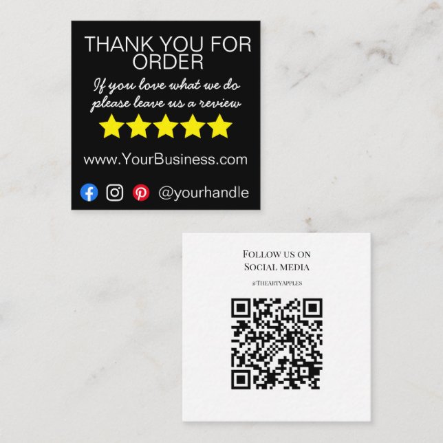 Merci d'affaires insérer carte moderne (Devant / Derrière)