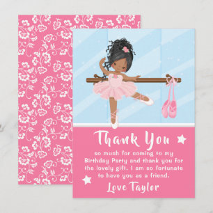 Merci d'anniversaire afro-américain Ballerina rose