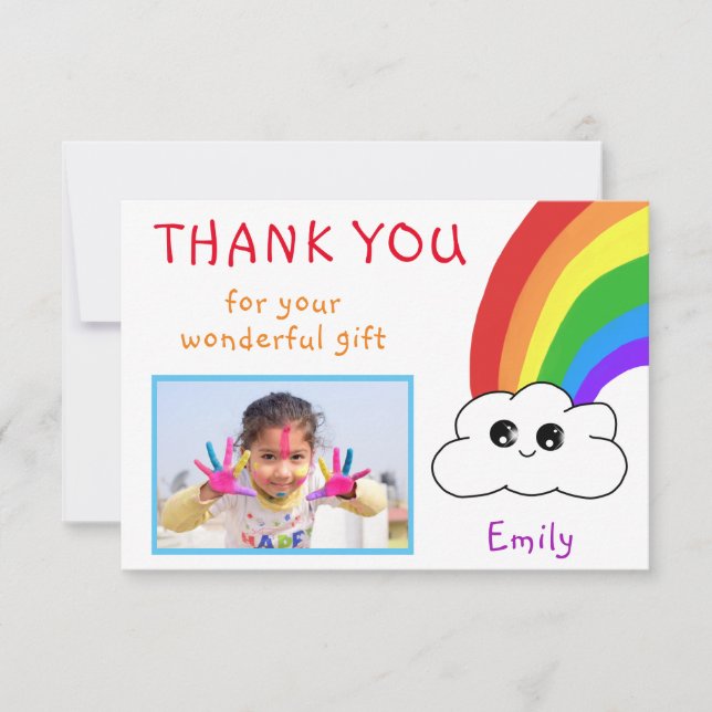 Merci d'anniversaire de Kawaii Carte photo pour en (Devant)