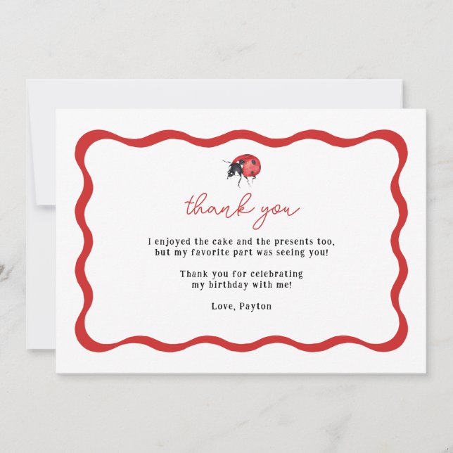 Merci d'anniversaire de Little Ladybug (Devant)