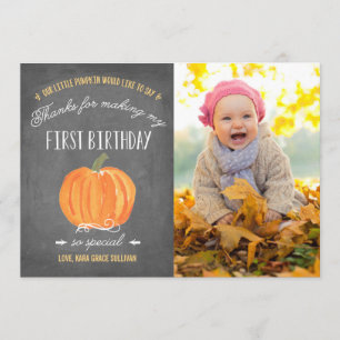 Merci d'anniversaire du citrouille   de chute