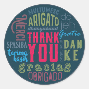 Merci Dans De Nombreuses Langues Stickers