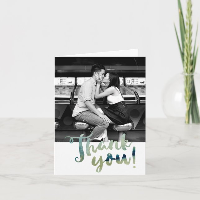 Merci d'aquarelle de photo pliant la carte (Devant)