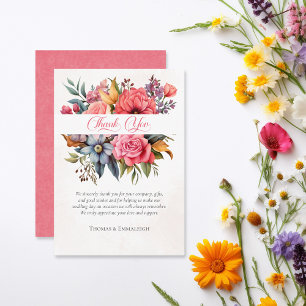Merci d'aquarelle Floral Romance