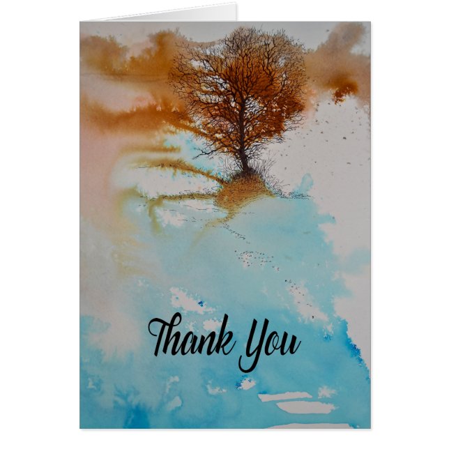 Merci d'arbre encré aquarelle (Devant)