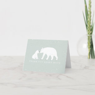 Merci de Baby shower bleu de l'ours polaire Mama B