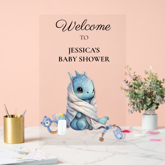 Merci de Baby shower Blue Dragon (Mariage)
