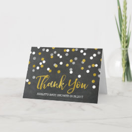 Merci de Baby shower Confetti Argent Chalkboard