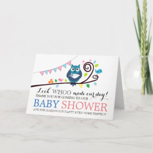 Merci de Baby shower de Chouette lunaire