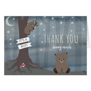 Merci de baby shower de garçon d'ours de région