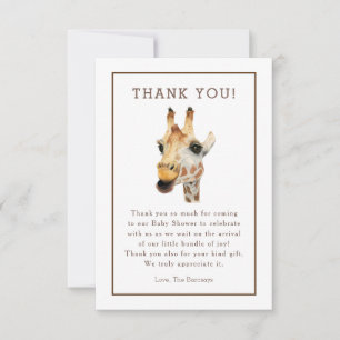 Merci de baby shower de girafe d'aquarelle de