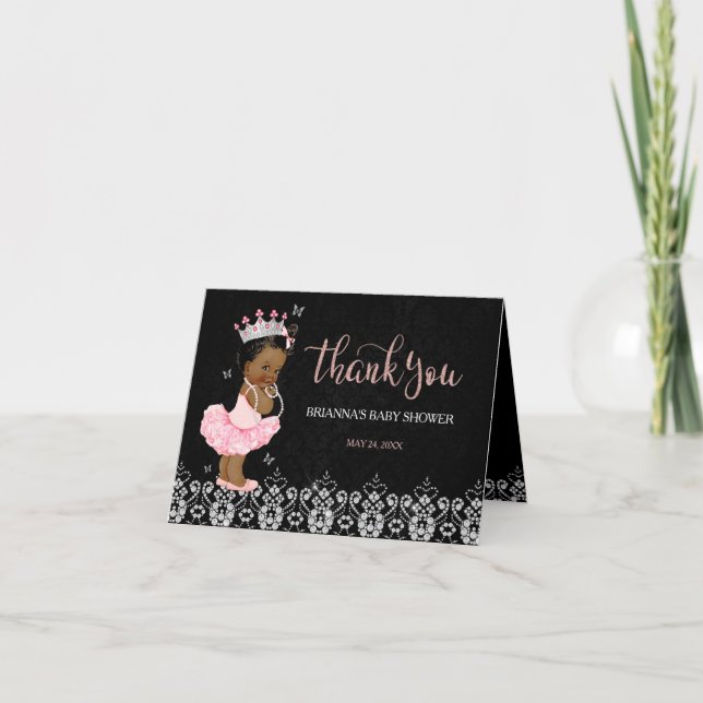 Merci de Baby shower de la princesse africaine amé (Devant)