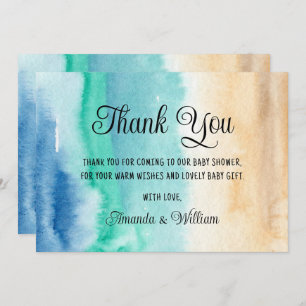 Merci de Baby shower de plage Watercolor