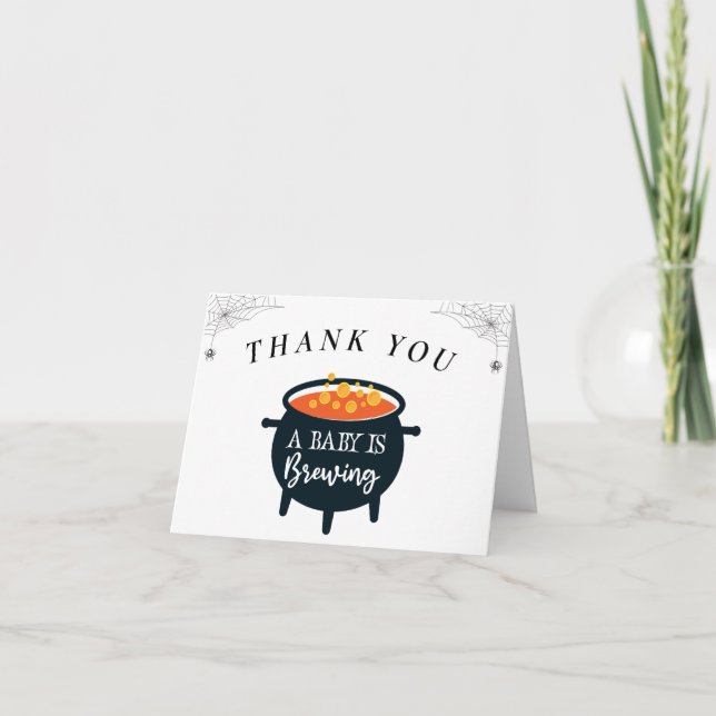 Merci de Baby shower de sorcière Halloween (Devant)